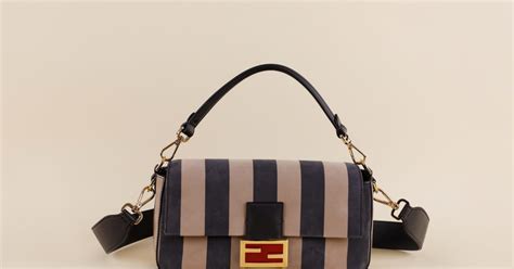 fendi pequin handbag|fendi suede baguette bag.